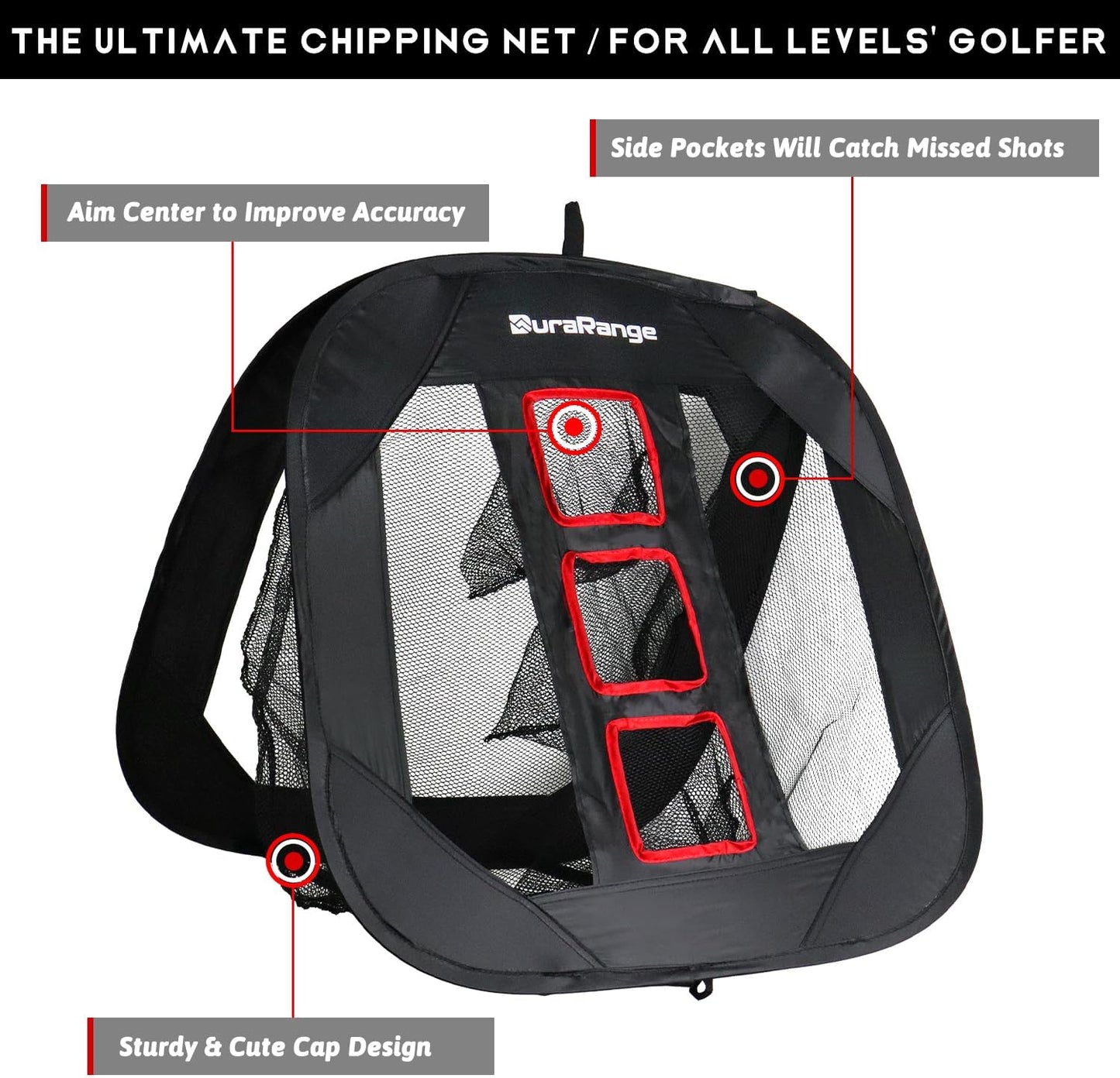 Pop-Up Golf Chipping Net - Ultimate Target Training Chip Aids for Precision & Distance, Outdoor | Indoor Practice, Golfer Gift