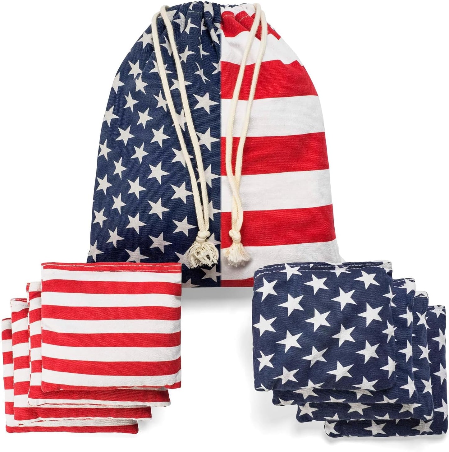 Cornhole Bags Regulation Game: American Flag Professional Corn Hole Bean Set - Stars and Stripes Toss Outdoor