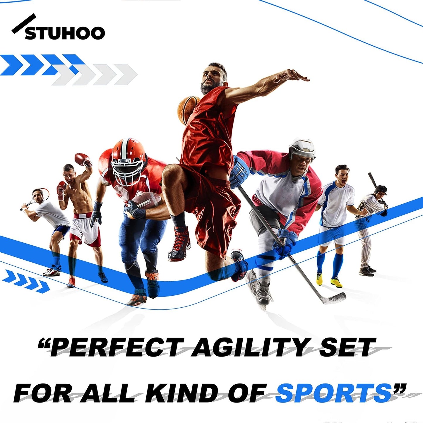 STUHOO Agility Training Equipment Set | Soccer Training Equipment for Kids Blue